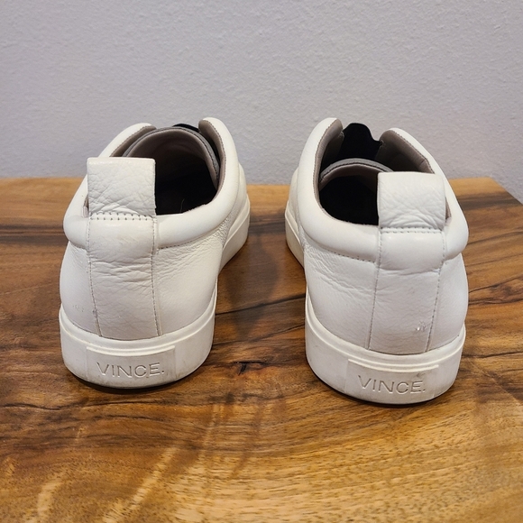 Vince Caden Colorblock White & Gray Leather Sneakers - Picture 4 of 13